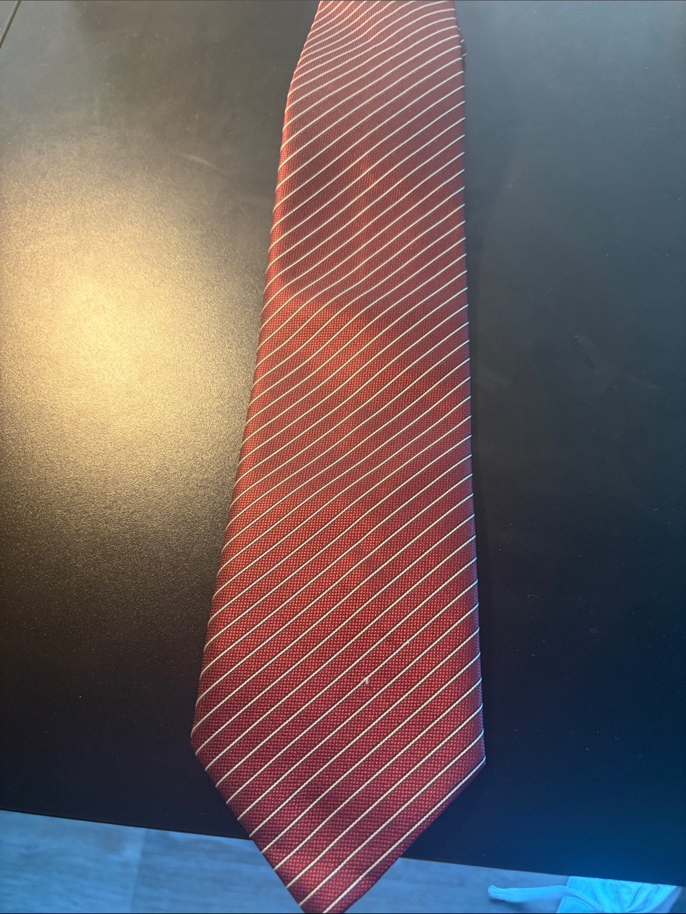 Men's Red Diagonal Stripe Tie